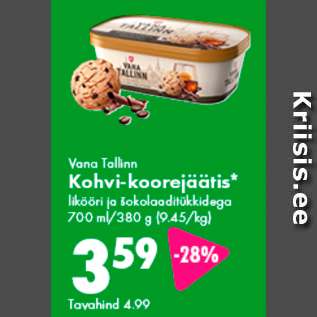 Скидка - Кофейное Мороженое Vana Tallinn*