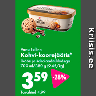 Скидка - Кофейное Мороженое Vana Tallinn*