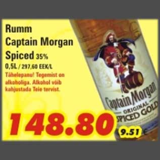 Allahindlus - Rumm Captain Morgan Spiced