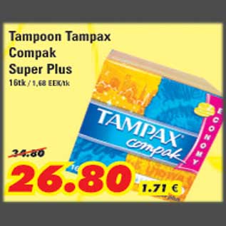 Allahindlus - Tampoon Tampax Compak Super Plus