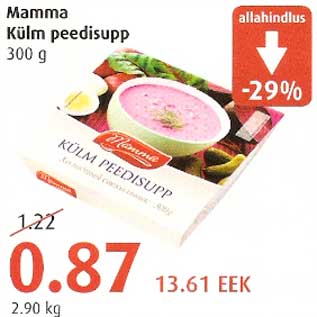 Allahindlus - Mamma Kõlm peedisupp