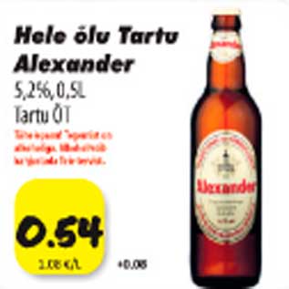 Allahindlus - Hele õlu Tartu Alexander 5,2%,0,5l