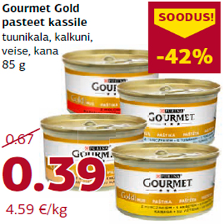 Allahindlus - Gourmet Gold pasteet kassile