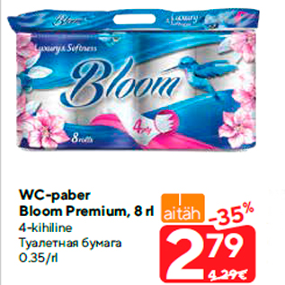 Allahindlus - WC-paber Bloom Premium, 8 rl