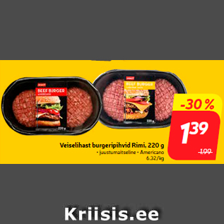 Скидка - Котлеты из говядины Rimi, 220 г