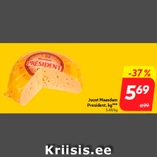 Скидка - Сыр Maasdam President, кг ***