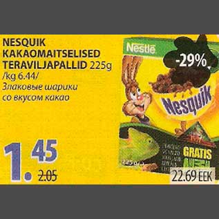 Allahindlus - Nesquik kakaomaitselised teraviljapallid