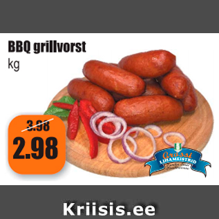 Allahindlus - BBQ grillvorst kg