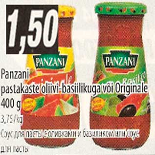 Allahindlus - Panzani pastakaste oliivi-basiilikuga või Originale