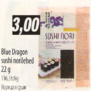 Allahindlus - Blue Dragon sushi norilehed