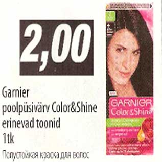 Allahindlus - Garnier poolpüsivürv Color%Shine erinevad toonid