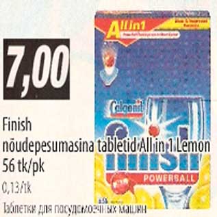 Allahindlus - Finish nõudepesumasina tabletid All in 1 Lemon