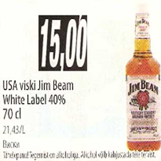 Allahindlus - USA viski Jim Beam White Label