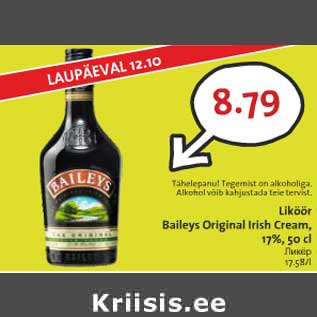 Allahindlus - Liköör Baileys Original Irish Cream