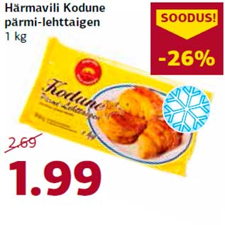 Allahindlus - Härmavili Kodune pärmi-lehttaigen 1 kg