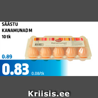 Allahindlus - SÄÄSTU KANAMUNAD M 10 tk