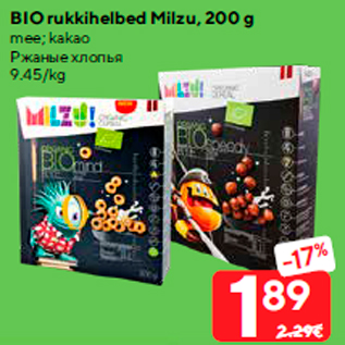 Allahindlus - BIO rukkihelbed Milzu, 200 g