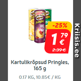 Скидка - Картофельные чипсы Pringles, 165 г