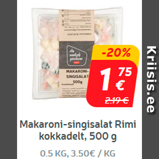 Скидка - Салат с пастой и ветчиной Rimi, 500 г