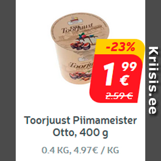 Allahindlus - Toorjuust Piimameister Otto, 400 g