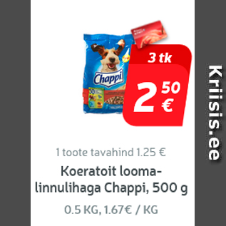 Allahindlus - Koeratoit looma-linnulihaga Chappi, 500 g