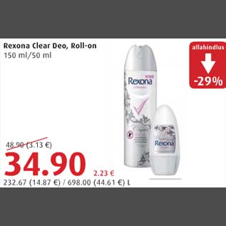 Allahindlus - Rexona Clear Deo, Roll-on