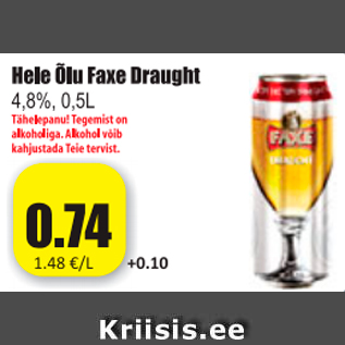 Allahindlus - Hele Õlu Faxe Draught