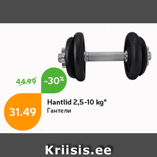 Allahindlus - Hantlid 2,5-10 kg*