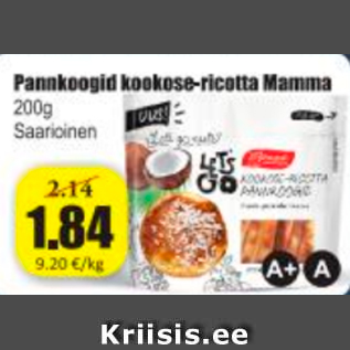 Allahindlus - Pannkoogid kookose-ricotta Mamma