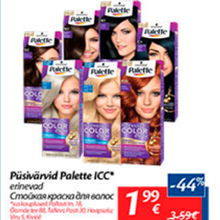 Allahindlus - Püsivärvid Palette ICC*