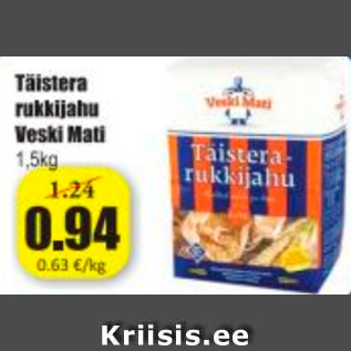 Allahindlus - Täistera rukkijahu Veski Mati 1,5 kg