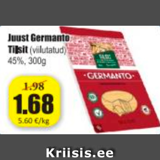 Allahindlus - Juust Germanto Tilsit