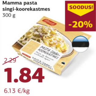 Allahindlus - Mamma pasta singi-koorekastmes