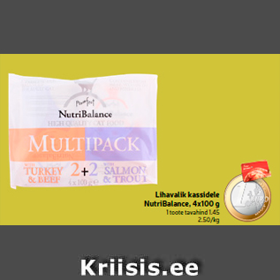 Скидка - Выбор мяса для кошек NutriBalance, 4x100 г