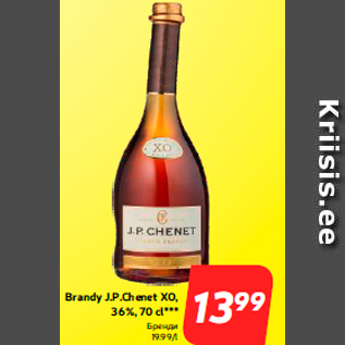 Allahindlus - Brandy J.P.Chenet XO, 36%, 70 cl***