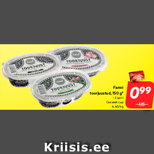 Allahindlus - Farmi toorjuustud, 150 g* • 3 sorti