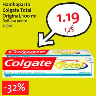 Allahindlus - Hambapasta Colgate Total Original, 100 ml