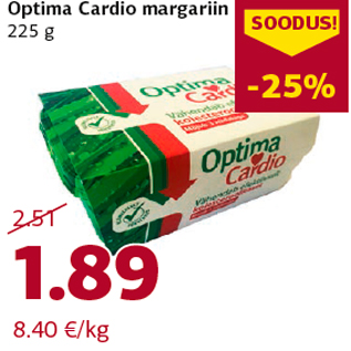 Allahindlus - Optima Cardio margariin 225 g