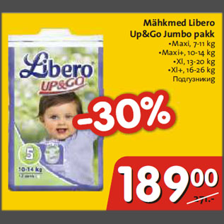 Allahindlus - Mähkmed Libero Up&Go Jumbo pakk