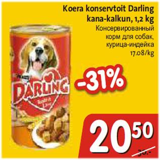 Скидка - Консервированный корм для собак, курица-индейка