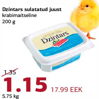 Allahindlus - Dzintars sulatatud juust krabimaitseline 200 g