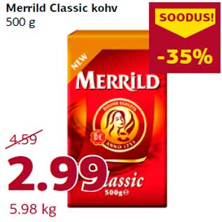 Allahindlus - Merrild Classic kohv 500 g