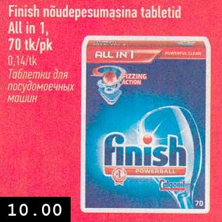 Allahindlus - Finish nõudepesumasina tabletid All in 1