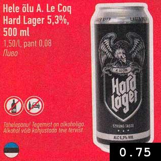 Allahindlus - Hele õlu A.Le Coq Hard Lager