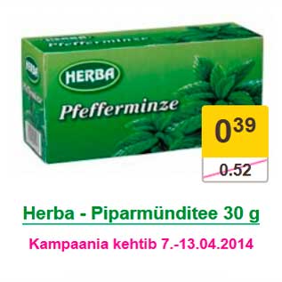 Скидка - Мятный чай Herba 30г