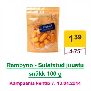Allahindlus - Rambyno - Sulatatud juustu snäkk 100 g
