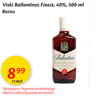 Allahindlus - Viski Ballantines Finest