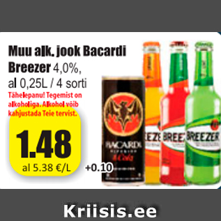 Allahindlus - Muu alk. jook Bacardi Breezer