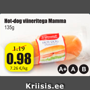 Скидка - Хот-дог с сосиской Mamma 135 г