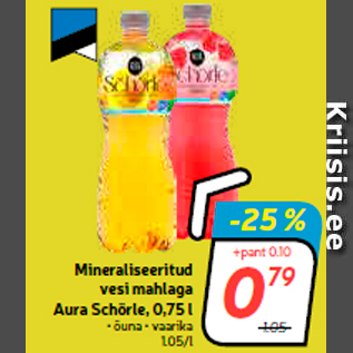 Allahindlus - Mineraliseeritud vesi mahlaga Aura Schörle, 0,75 l